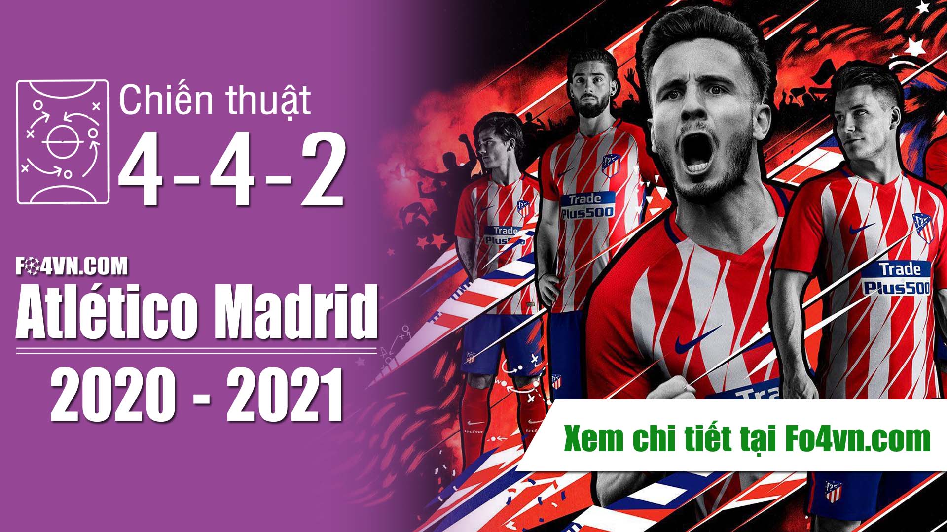 Chiến thuật 4-4-2 của Atletico Madrid 2020-2021