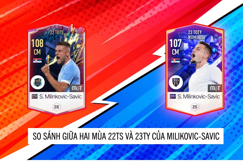 So sánh hai mùa giải 22TS và 23TY của Milinkovic-Savic