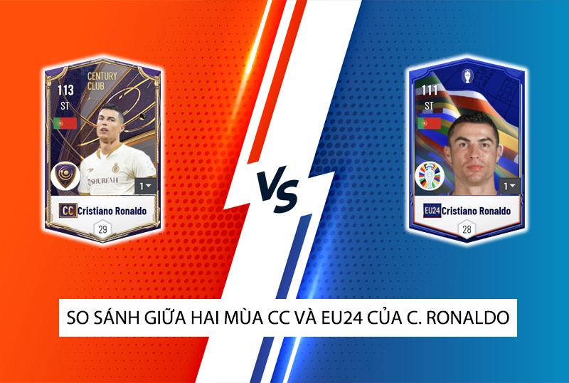 So sánh hai mùa giải CC và EU24 của Cristiano Ronaldo trong FC Online