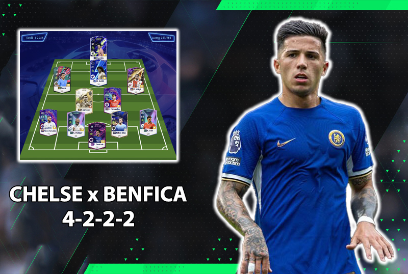Chiến thuật FC Online : Sơ đồ 4222 với team color kết hợp Chelsea và Benfica