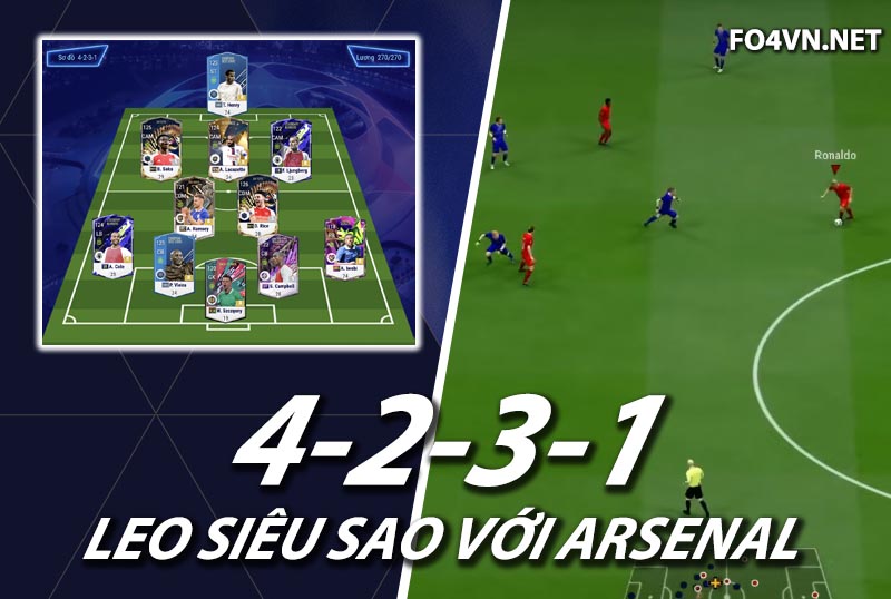 Chiến thuật FC Online : Sơ đồ 4231 với team color Arsenal