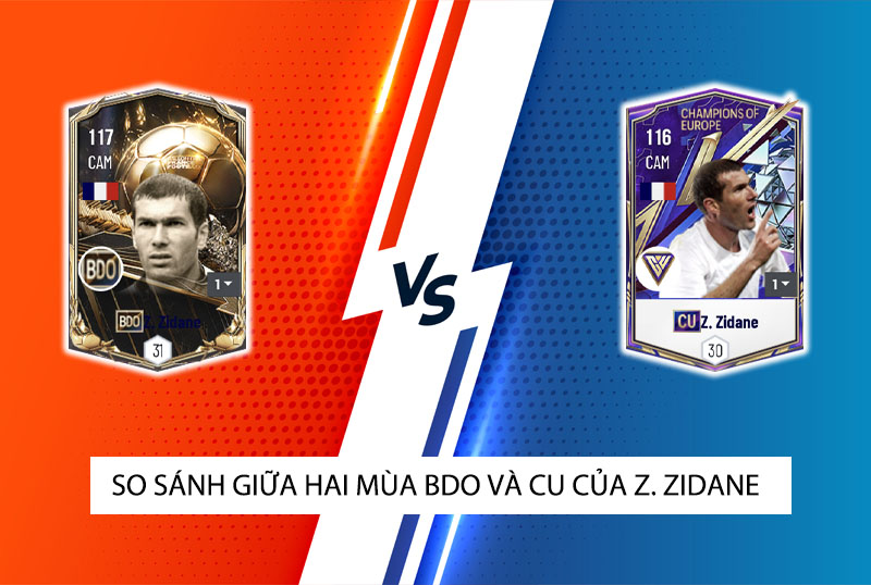 So sánh hai mùa giải CU và BDO của Z. Zidane trong FC Online