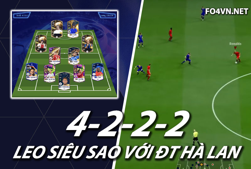 Chiến thuật FC Online : Sơ đồ 4222 top 1 rank Hàn với team color Hà Lan