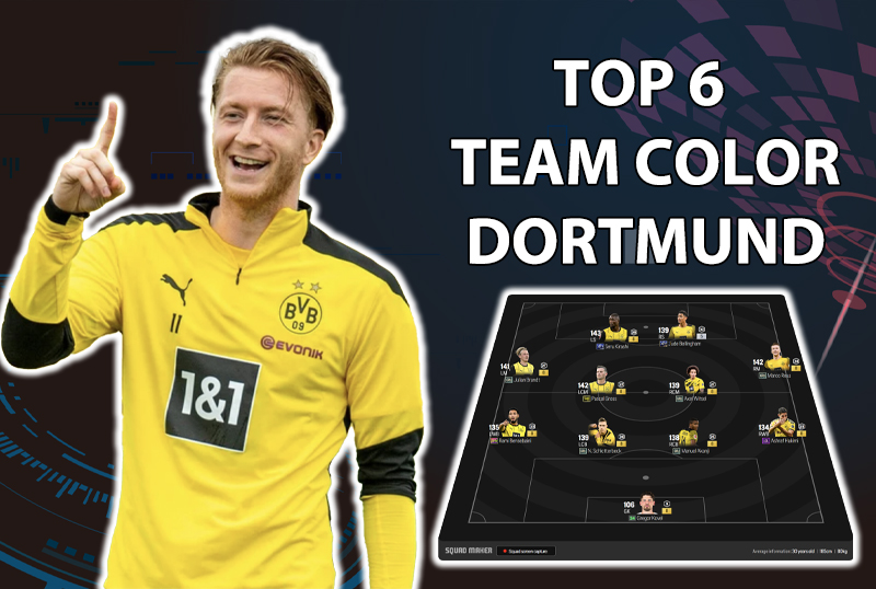 Tham khảo 6 đội hình top rank Hàn với team color Borussia Dortmund