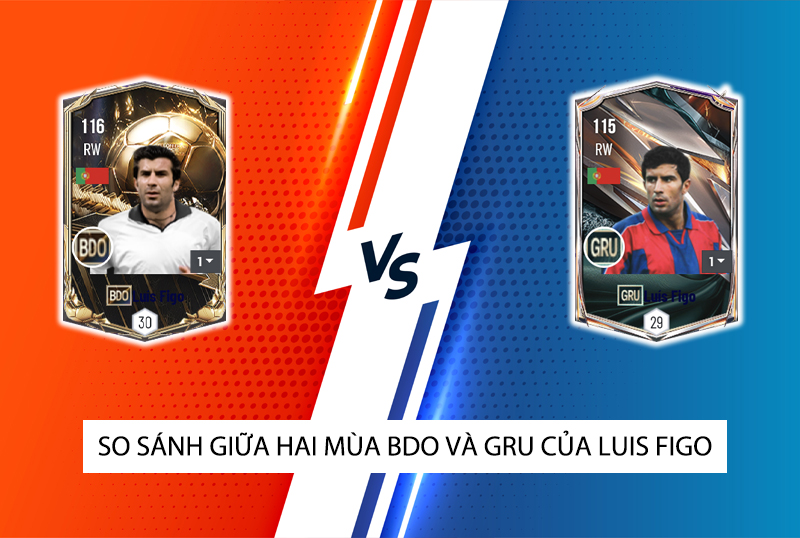 So sánh hai mùa giải GRU và BDO của Luis Figo trong FC Online