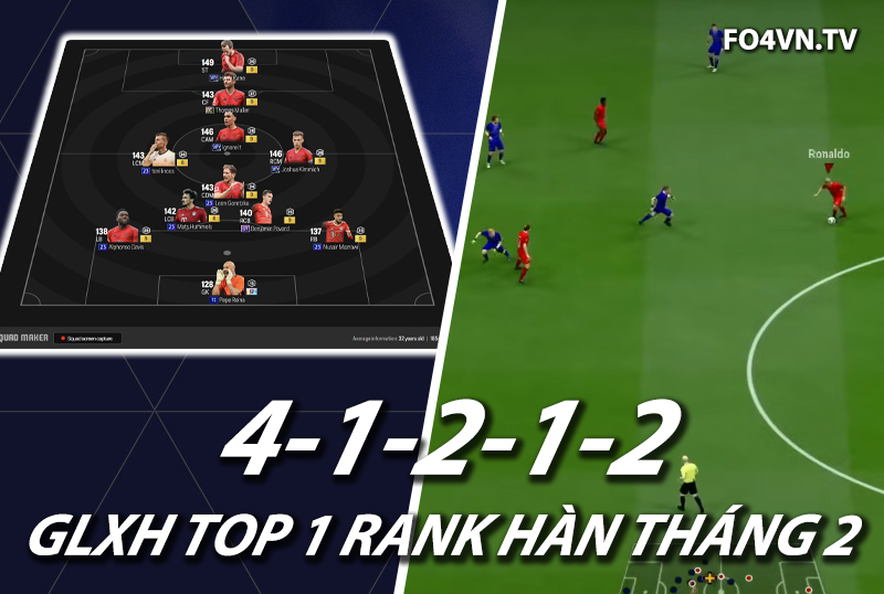 GLXH FC Online : Sơ đồ 41212 với Bayern Munich top 1 rank Hàn