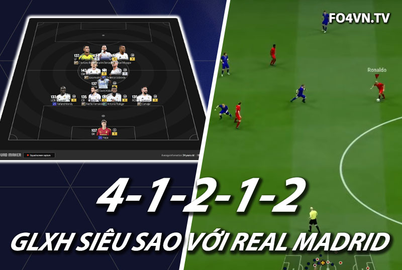 GLXH FC Online : Sơ đồ 41212 với team Real Madrid top rank Hàn