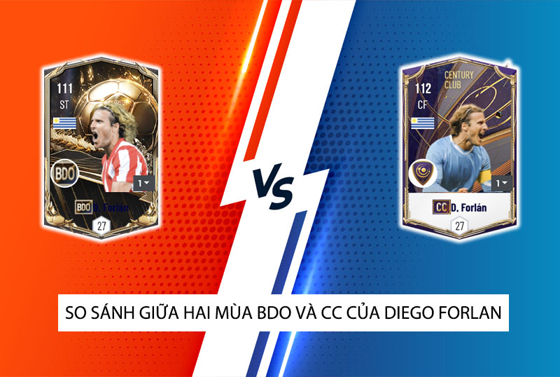 So sánh hai mùa giải BDO và CC của Diego Forlan trong FC Online