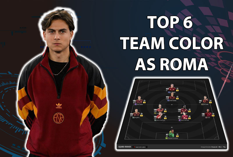Tham khảo 6 đội hình top rank Hàn với team color AS Roma