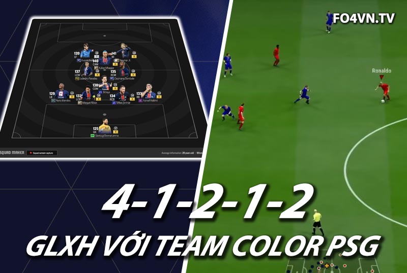 GLXH FC Online : Sơ đồ 41212 top 5 rank Hàn với team color PSG