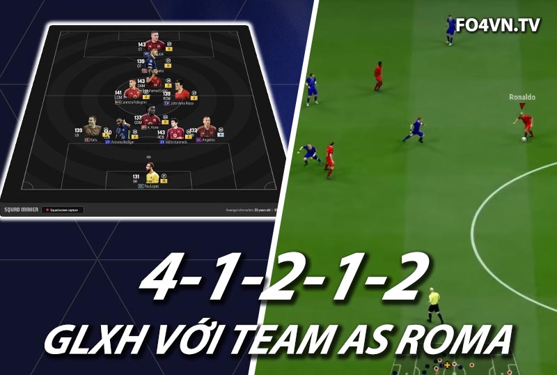 GLXH FC Online : Sơ đồ 41212 top rank Hàn với team color AS Roma