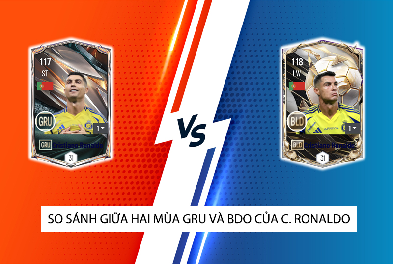 So sánh hai mùa giải GRU và BLD của Cristiano Ronaldo trong FC Online