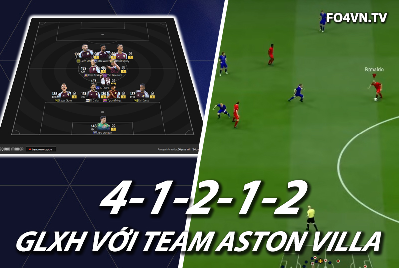 GLXH FC Online : Sơ đồ 41212 với team Aston Villa top 3 rank Hàn