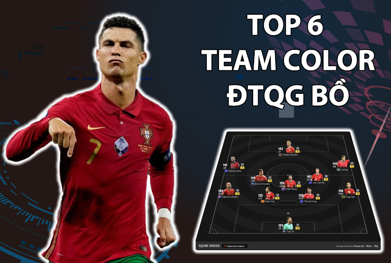 Tham khảo 6 đội hình top rank Hàn với team color ĐT Bồ Đào Nha