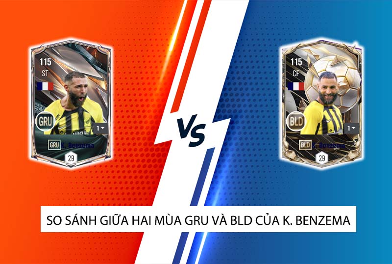 So sánh hai mùa giải GRU và BLD của K. Benzema trong FC Online