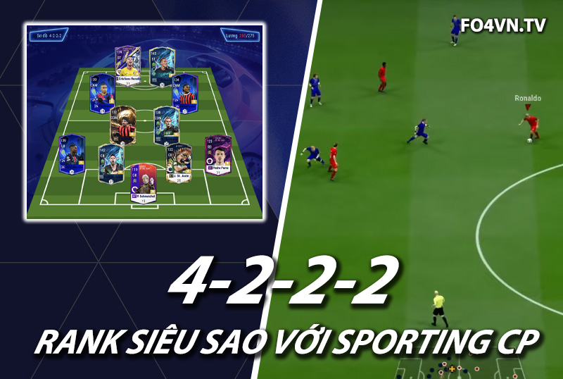 Chiến thuật FC Online : Sơ đồ 4222 với đội hình Sporting CP khủng top đầu rank Hàn