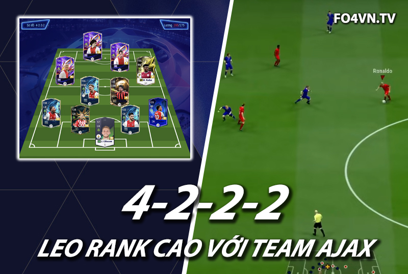 Chiến thuật FC Online : Sơ đồ 4222với team Ajax hiệu quả ở meta 11