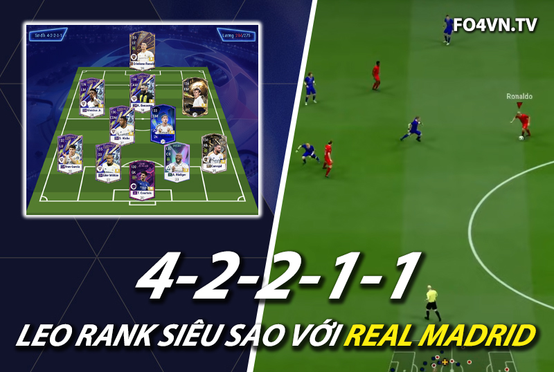 Chiến thuật FC Online : Sơ đồ 42211 với team color Real Madrid