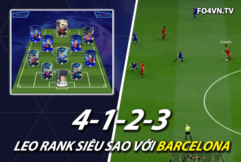 Chiến thuật FC Online : Sơ đồ 4123 với team color Barcelona meta 11