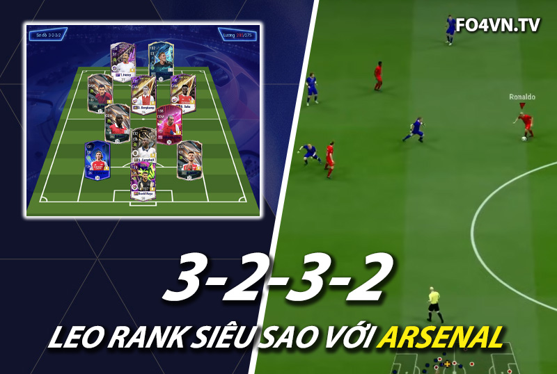 Chiến thuật FC Online : team color Arsenal với sơ đồ 3232 cùng siêu tiền đạo Gyokeres