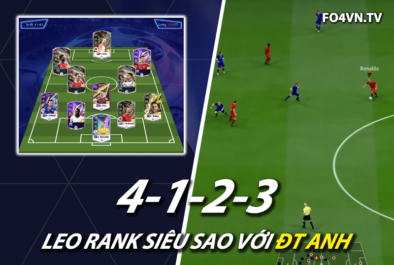 Chiến thuật FC Online : Sơ đồ 4141 với team color ĐT Anh rank siêu sao