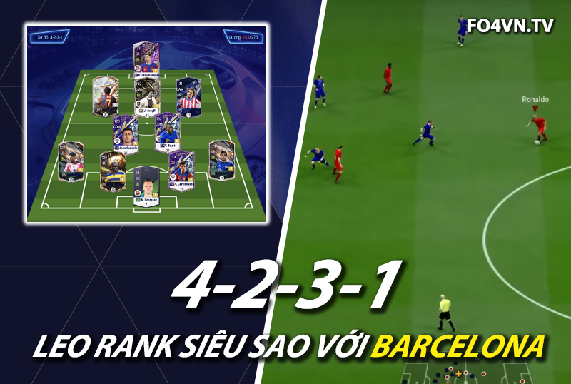 Chiến thuật FC Online : Sơ đồ 4231 với team color Barcelona rank siêu sao