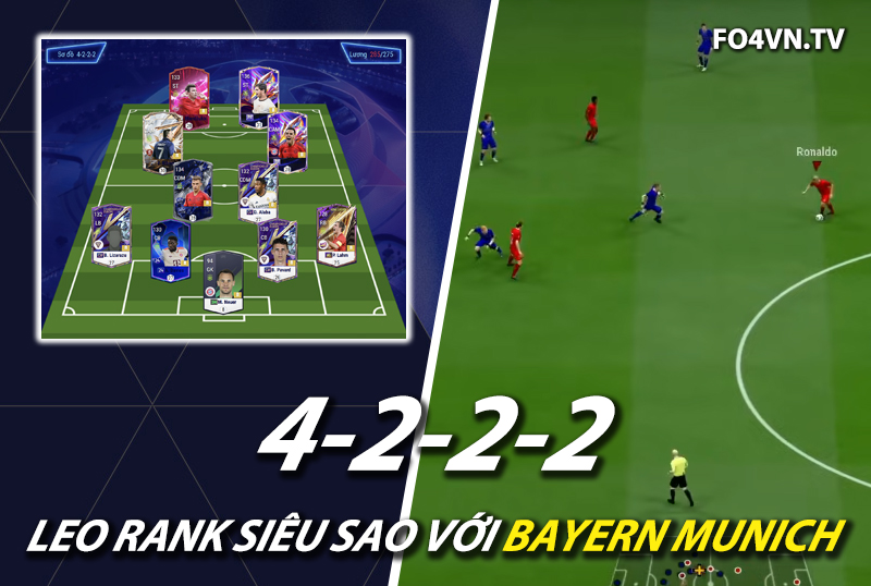 Chiến thuật FC Online : Sơ đồ 4222 với team color Bayern Munich rank siêu sao