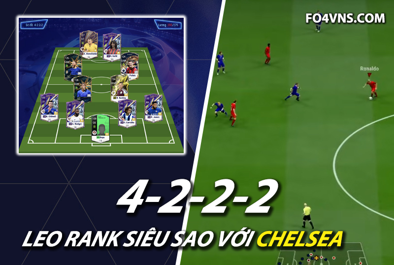 Chiến thuật FC Online : Sơ đồ 4222 với team color Chelsea rank siêu sao