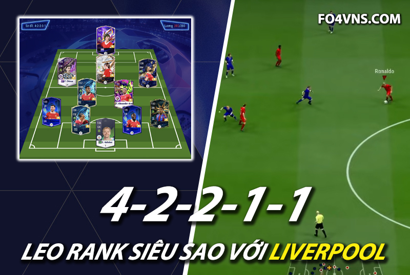 Chiến thuật FC Online : Sơ đồ 42211 với team color Liverpool rank siêu sao
