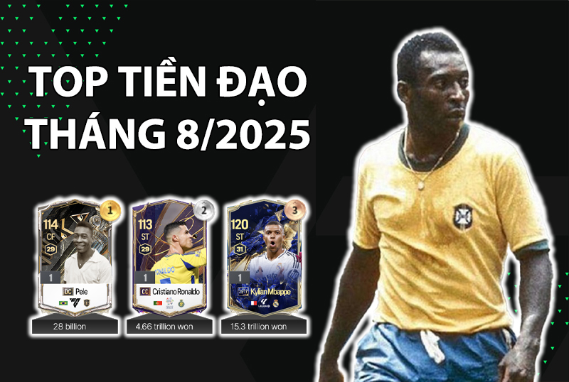 Những cầu thủ dùng nhiều nhất FC Online Hàn tháng 8/2025 vị trí tiền đạo