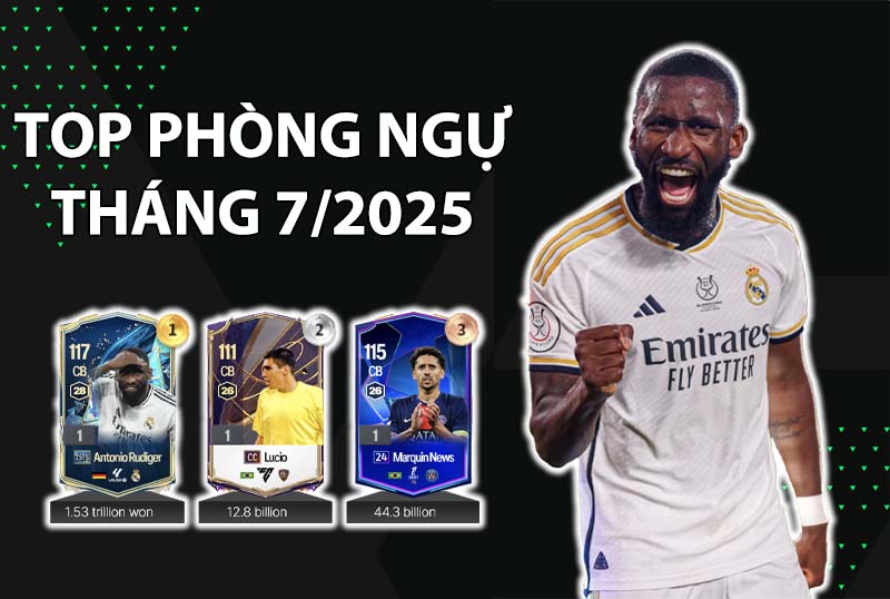 Những cầu thủ dùng nhiều nhất FC Online Hàn tháng 8/2025 vị trí phòng ngự