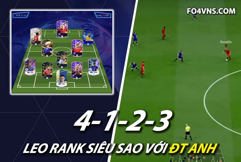 Chiến thuật FC Online : Sơ đồ 4123 với team color ĐT Anh rank siêu sao