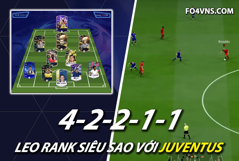 Chiến thuật FC Online : Sơ đồ 42211 team color Juventus rank siêu sao