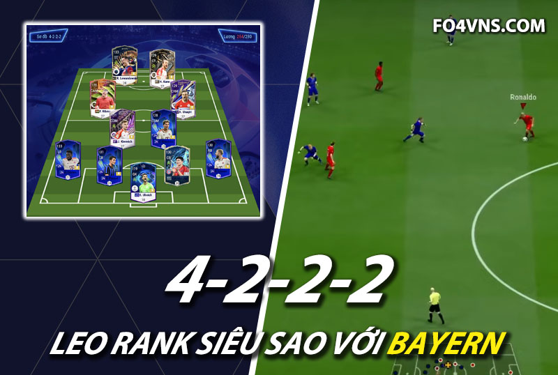 Chiến thuật FC Online : Sơ đồ 4222 team color Bayern Munich rank siêu sao