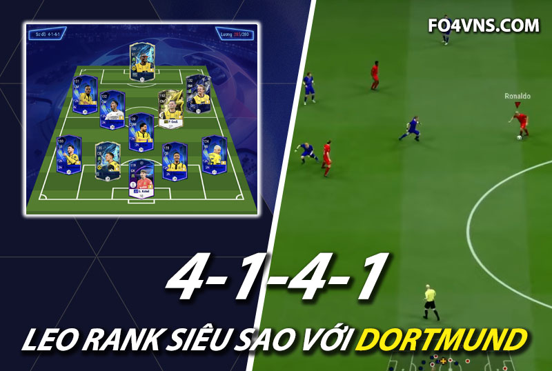 Chiến thuật FC Online : Sơ đồ 4141 team color Dortmund rank siêu sao