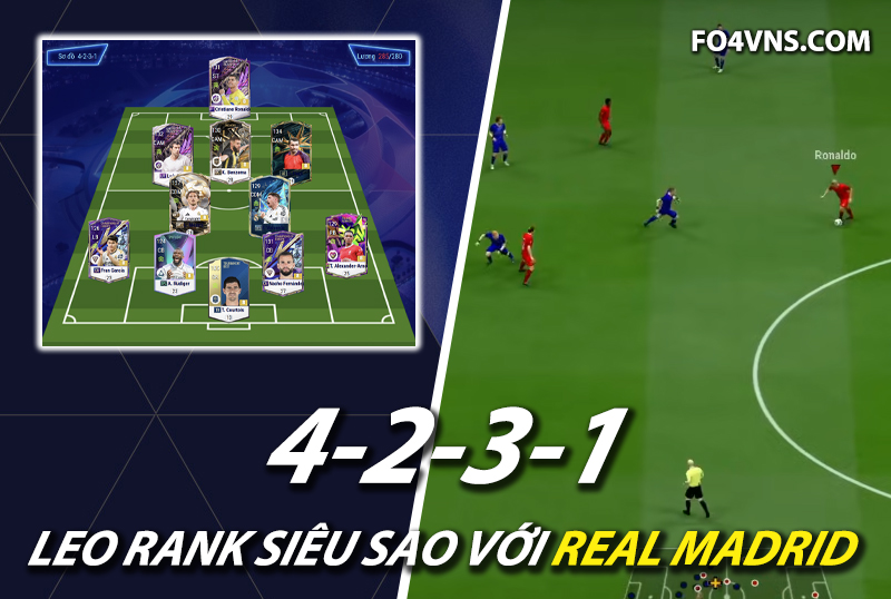 Chiến thuật FC Online : Sơ đồ 4231 team color Real Madrid rank siêu sao Hàn