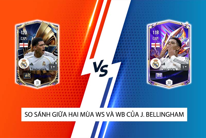 So sánh hai mùa giải WS và WB của J. Bellingham trong FC Online