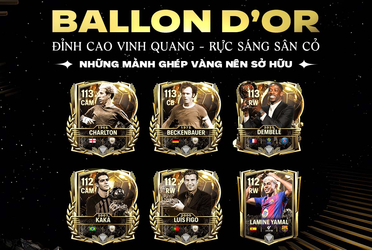 Top 5 cái tên đáng dùng mùa Ballon d'Or trong FC Mobile Việt Nam