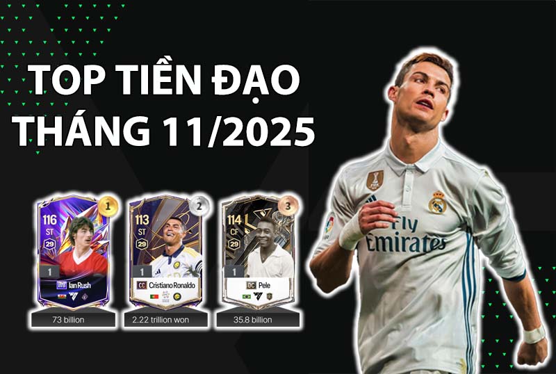 Những cầu thủ dùng nhiều nhất FC Online Hàn tháng 11/2025 vị trí tiền đạo